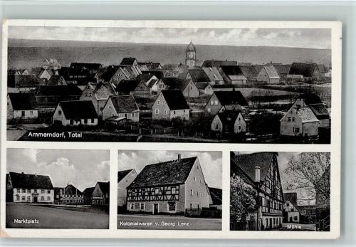 Ammerndorf 1954 Kolonialwaren Georg Lenz, Mühle, Marktplatz AK