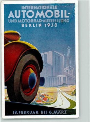 Charlottenburg 1938 Automobil- und Motorrad Ausstellung AK