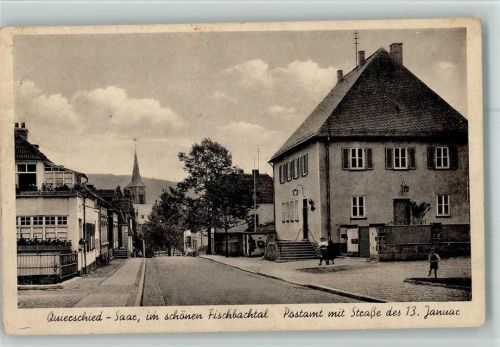 Quierschied Postamt mit Straße des 13. Januar