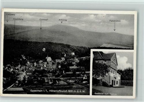 Eppenhain 1952 Gasthaus zum Taunus AK Landpoststempel