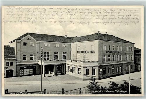 Riesa Hotel Sächsischer Hof Friseur Bahnpost Leipzig Zug Nr. 202
