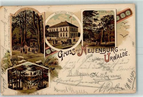 Neuenburg 1897 Neuenburg Uwalde Möhmkings Waldschänke Möhmkings Hotel Grossh. Jagdhütte Schloss Neuenburg