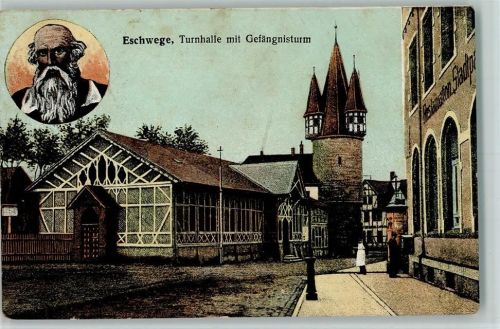 Eschwege 1916 Gefängnisturm, Turnhalle AK