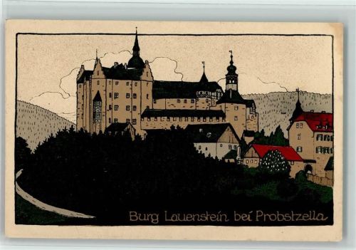 07330 O6805 Probstzella Künstlersteindruck Burg Lauenstein AK