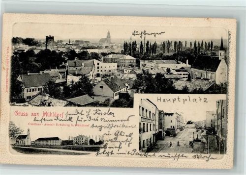 Mühldorf Passepartout , Teilansicht, Hauptplatz AK