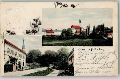 W8591 Falkenberg , Oberpf Teilansicht, Geschäft, AK Pernat 1907