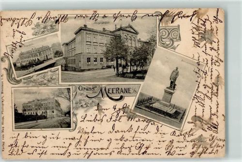 Meerane 1902 Bismarck-Denkmal Bürgerschule Realschule