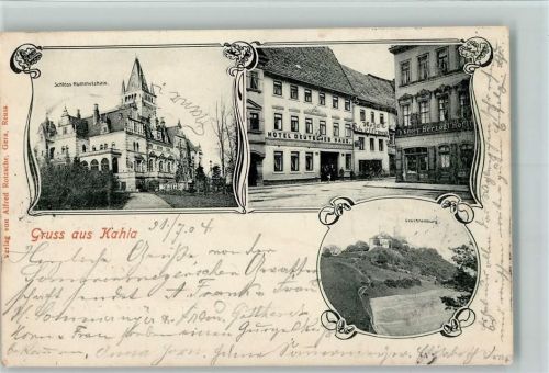 Kahla Schloß Hummelshain, Hotel Deutsches Haus, AK
