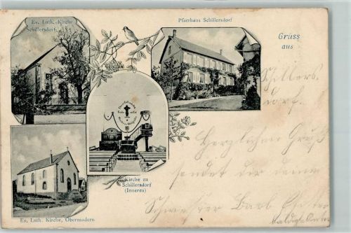 Schillersdorf 1904 Evangel.-Luth. Kirche Pfarrhaus Evangel. Luth. Kirche Obermodern