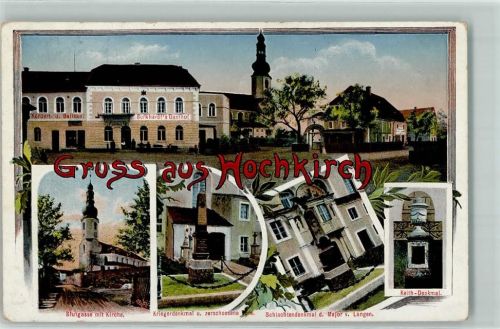 Hochkirch 1918 Gasthaus Burckhardt Blutgasse Kirche Kriegerdenkmal Keith-Denkmal