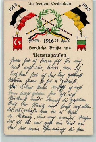 Neuershausen 1916 WK I Vierbund - Türkische Fahne