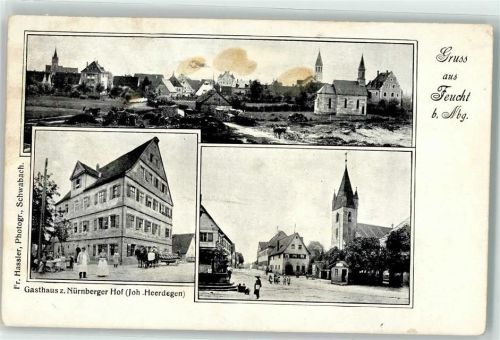 Feucht 1916 Gasthaus zum Nürnberger Hof St. Jakobskirche