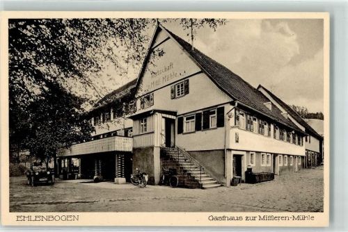 Ehlenbogen Gasthaus zur Mittleren-Mühle Oldtimer Fahrrad Moped