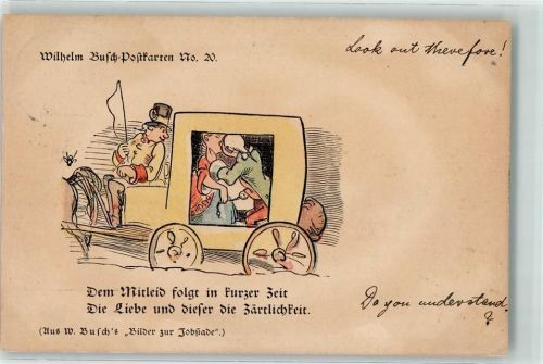 1910 Nr. 20 Bilder zur Jobstade Küsse Kutsche Humor AK