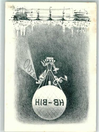 Ertsaufstieg Ballon HB-BIH Alpinit 1954 Zürcher Seenachtsfest - Automobil-Postbureau