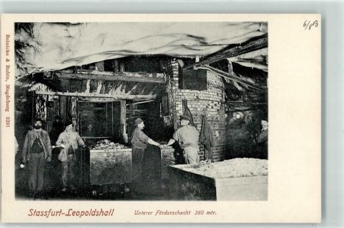 Leopoldshall Unterer Förderschacht Kumpels Lorenwagen