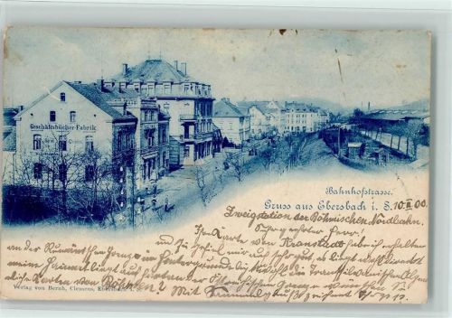 Ebersbach 1900 Bahnhofstraße Geschäftsbücher-Fabrik