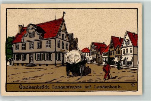 Quakenbrück Langestraße mit Landesbank sign T