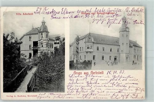 Gerbstedt 1903 Villa Aderhold Rathaus Kriegerdenkmal