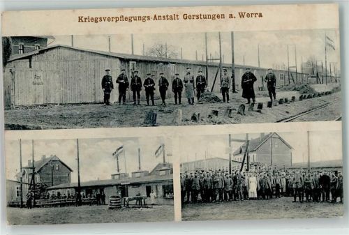 Gerstungen 1915 Kriegsverpflegungsanstalt Baracken
