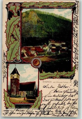 Eybach 1902 Himmel Felsen