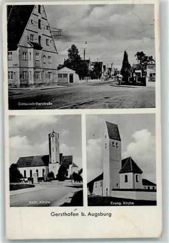 Gersthofen Donauwörtherstraße Kath. Kirche Ev. Kirche