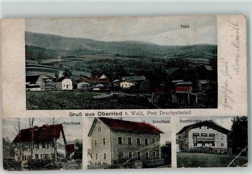 94256 W8371 Oberried , Kr Viechtach Gebrauchsspuren Forsthaus Schulhaus Posthilfstelle