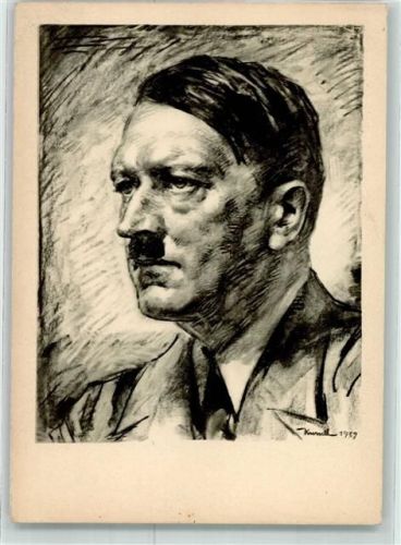 sign. Prof. von Kursell Portrait des Führers Verlag Hans Glogner