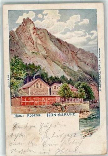Bodetal 1901 Königsruhe Berggesicht sign. Kretschmar