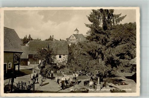 69151 W6903 Waldhilsbach 1942 Foto AK Gasthaus zum Röß´l Rathaus Schulgebäude