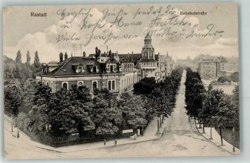 Rastatt 1916 Bahnhofstraße