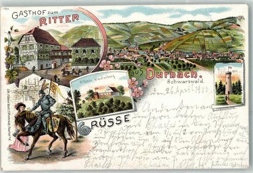 Durbach 1900 Gasthaus zum Ritter Brandeckturm Schloss Staufenberg