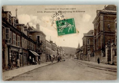 Pontarlier 1913 Excursion en Franche Comte Faubourg St. Etienne Fahrrad