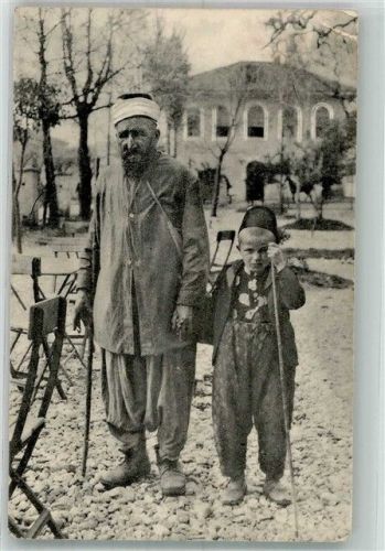 Shkodra 1918 Tracht Mann mit Kind Feldpost WK I Posta Milttaire
