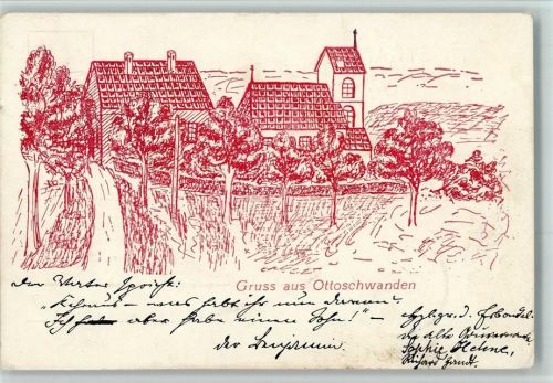 Ottoschwanden 1905 Ortsansicht mit Kirche AK