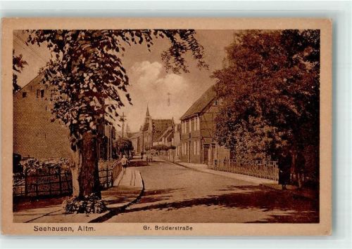 39615 O3550 Seehausen Altmark Foto AK Große Brüderstraße
