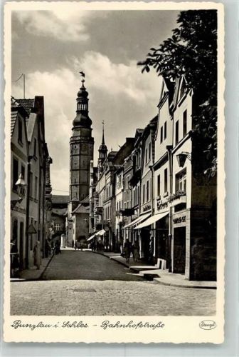 Bunzlau Boleslawiec Foto AK Bahnhofstraße Foto Stengel