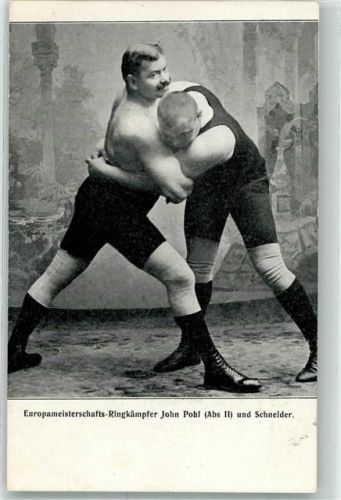München Europameisterschafts-Ringkämpfer John Pohl und Schneider Illustrierte Sportzeitung