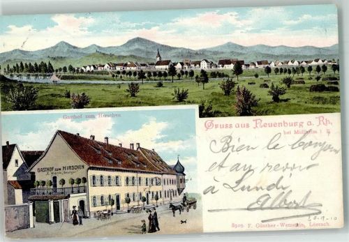 Neuenburg 1910 Gasthaus zum Hirschen