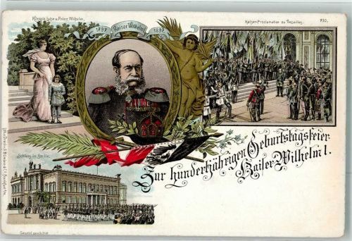 Berlin Mitte 1898 Gruss aus 100 jähriger Geburtstag , Kaiser Proklamation, Königin Luise