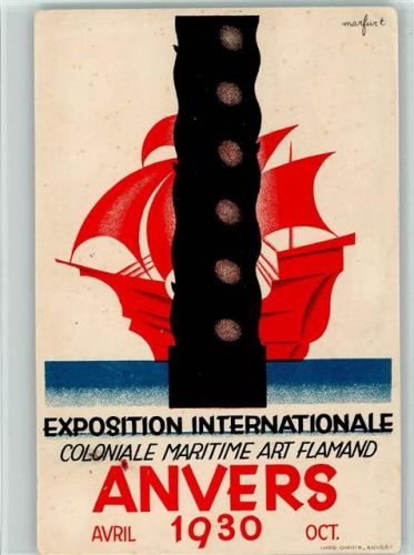 Exposition Coloniale Maritime Art Flamand 1930 , sign Marfurt , Erhaltung II AK
