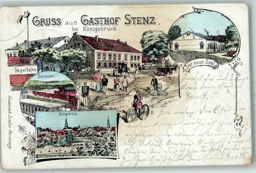 Königsbrück 1901 Gasthaus Stenz Baracken Neuer Saal