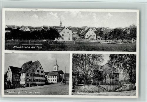 Neuhausen 1942 Handlung Ernst Seeh, Denkmal mit Pfarrhaus AK