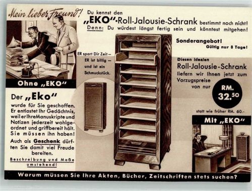Leipzig 1933 Eka Werke Roll Jalousie Schrank