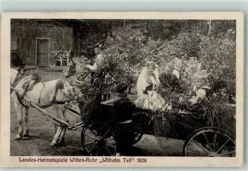 Witten 1926 Landes Heimatspiele "Wilhelm Tell" + Ausstellungsstempel AK