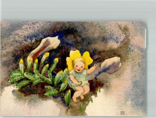 1946 Verlag Vouga & Cie Nr. 153 Blüten mit Menschengesicht