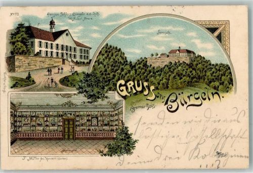 Schliengen 1898 Pension Schloss Bürgeln Ahnensaal
