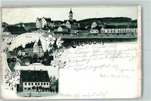 Aulendorf 1899 Vorläufer Druck 1890-1895 , Lithographie Schloss Haushaltungsschule