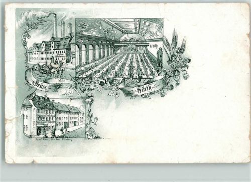Fürth 1903 Gasthaus Lithographie