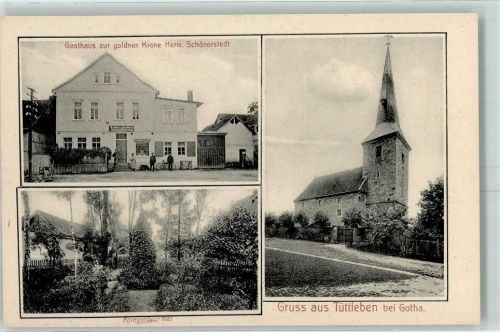 Tüttleben Gasthaus Zur Goldenen Krone Herm. Schönerstedt Kriegerdenkmal Kirche
